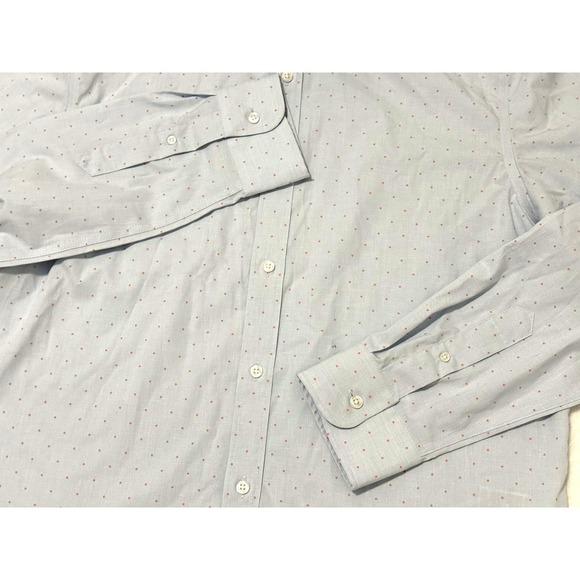 NWT Old Navy The Signature Shirt Slim Fit Purple Red Polka Dots Shirt Size L MS1 - Picture 8 of 15